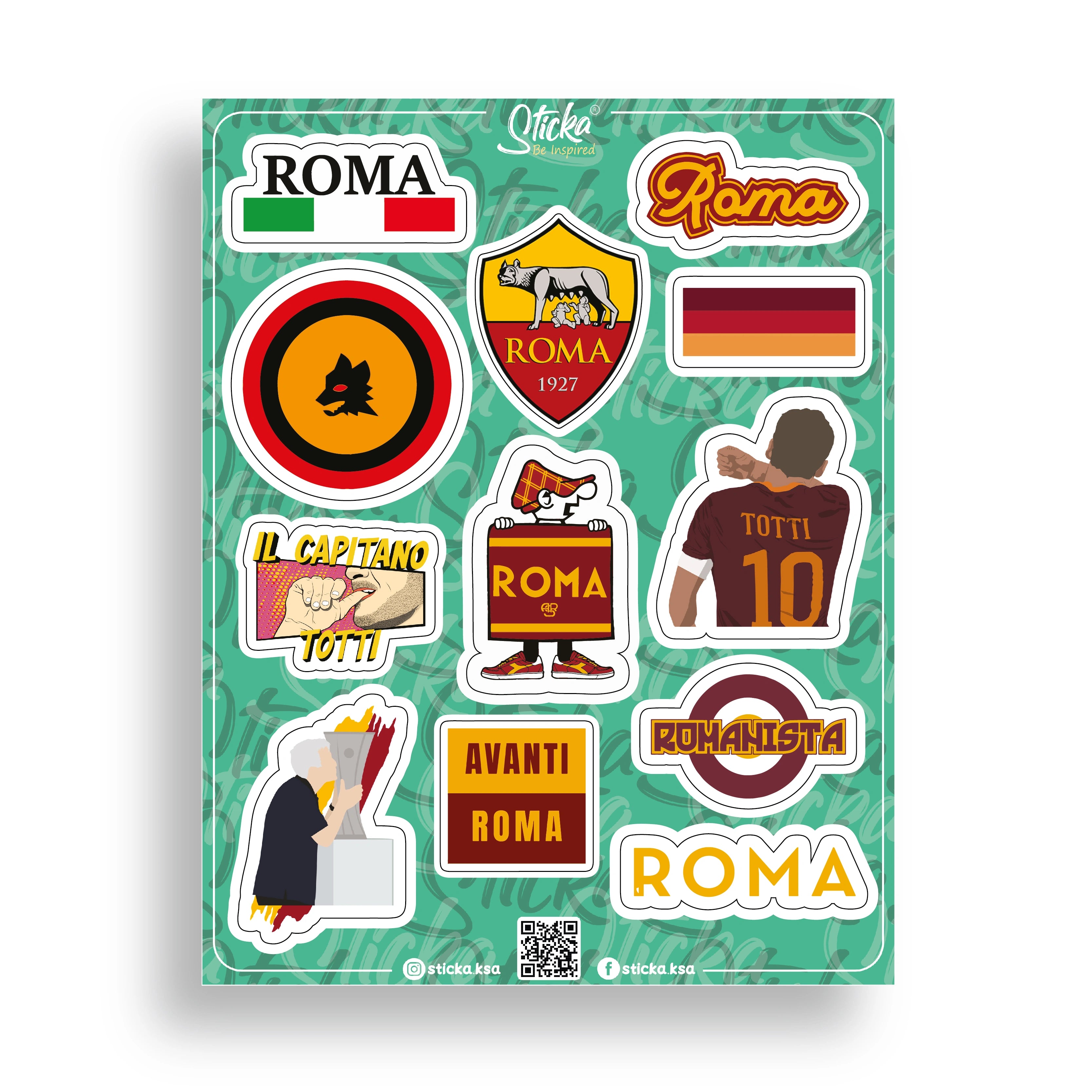 AS-ROMA STICKER SHEET