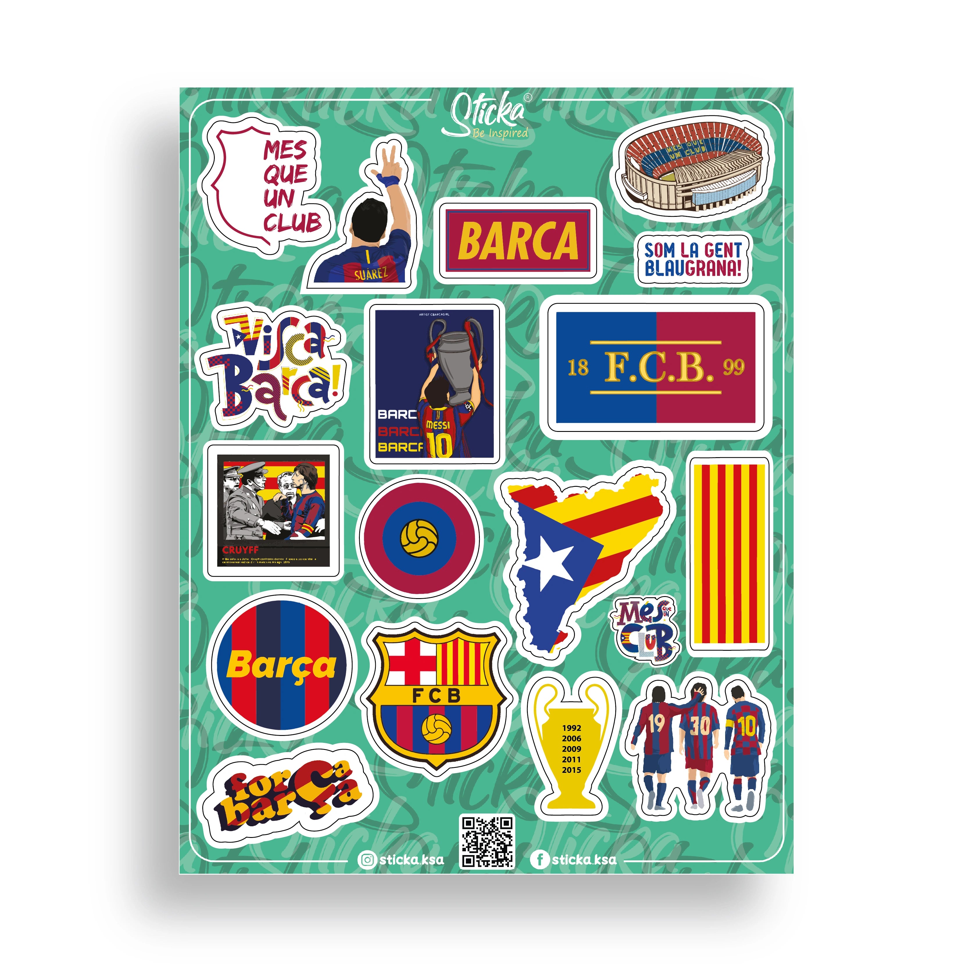 BARCELONA FC STICKER SHEET