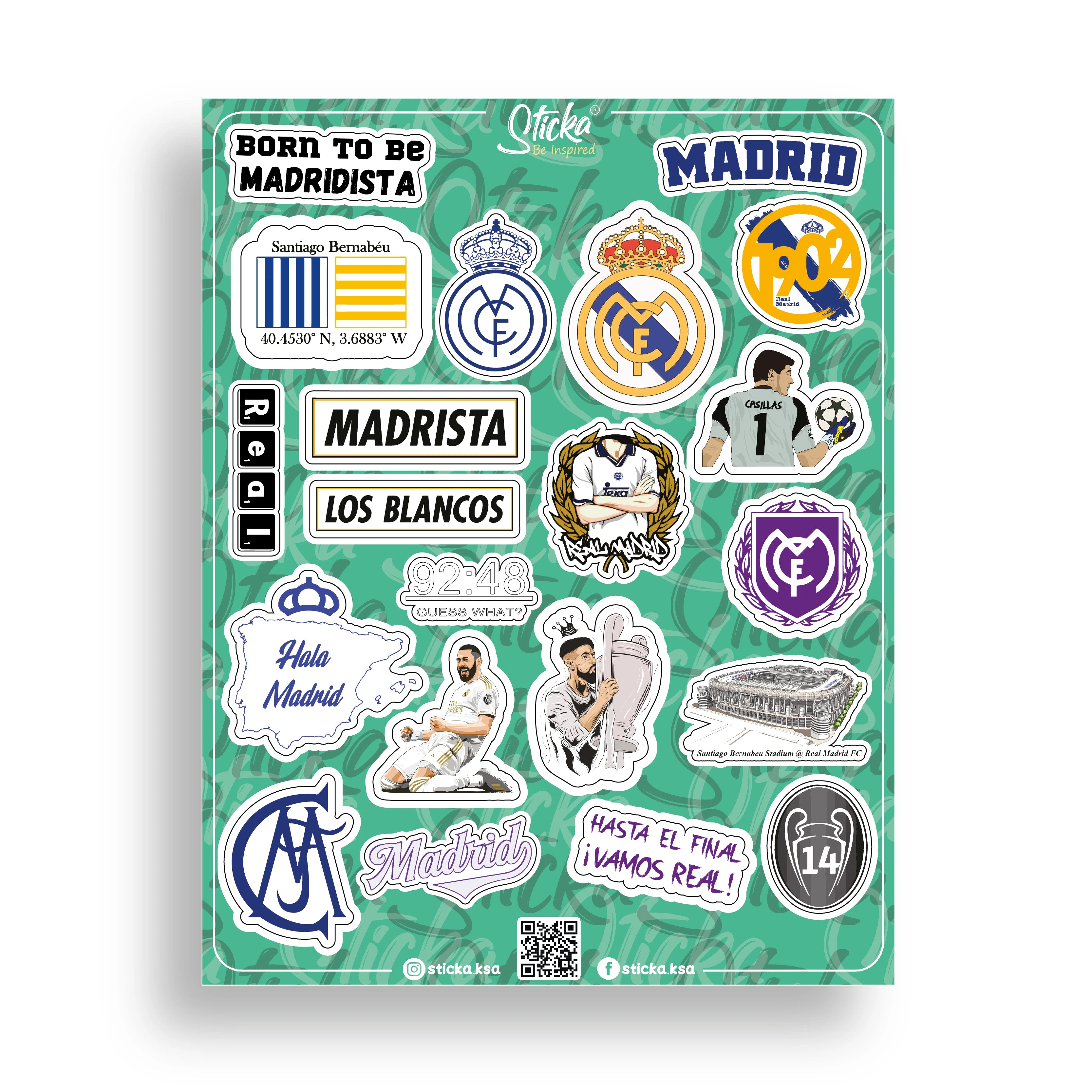 REAL MADRID STICKER SHEET