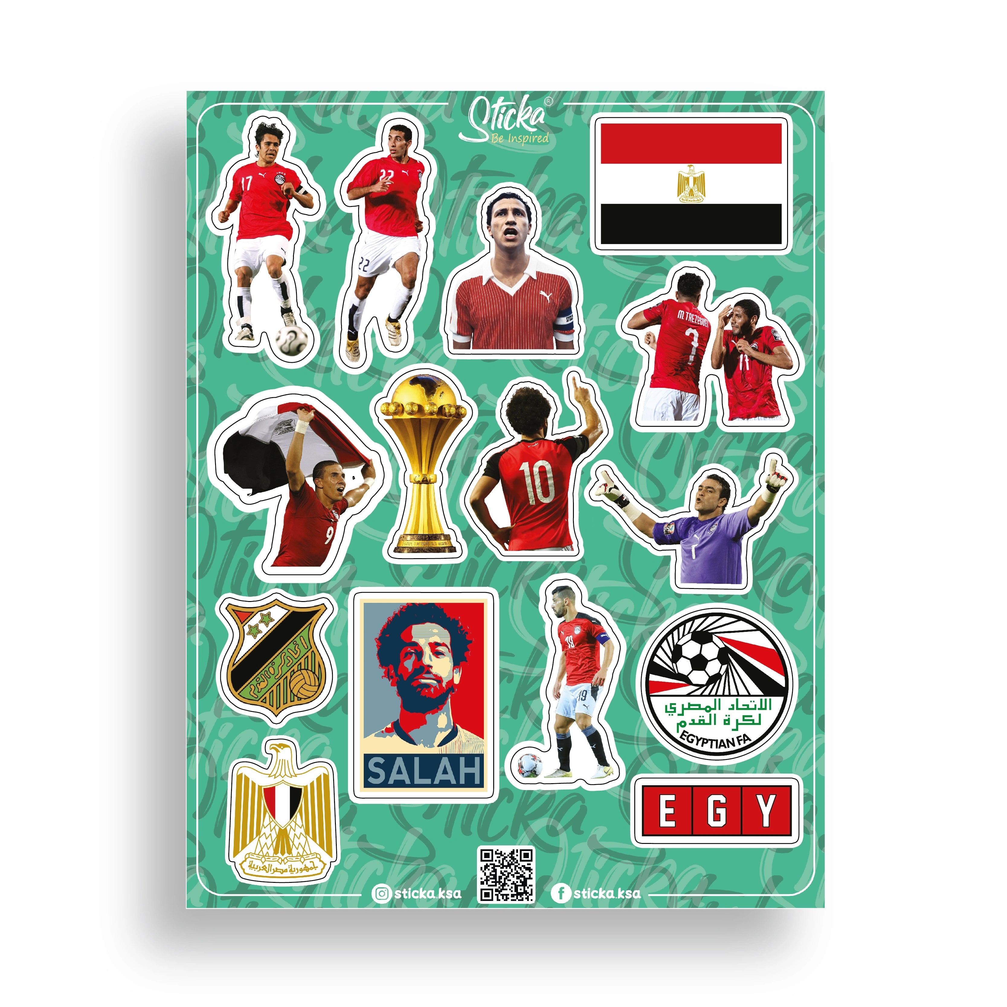 EGYPTIAN NATIONAL TEAM STICKER SHEET