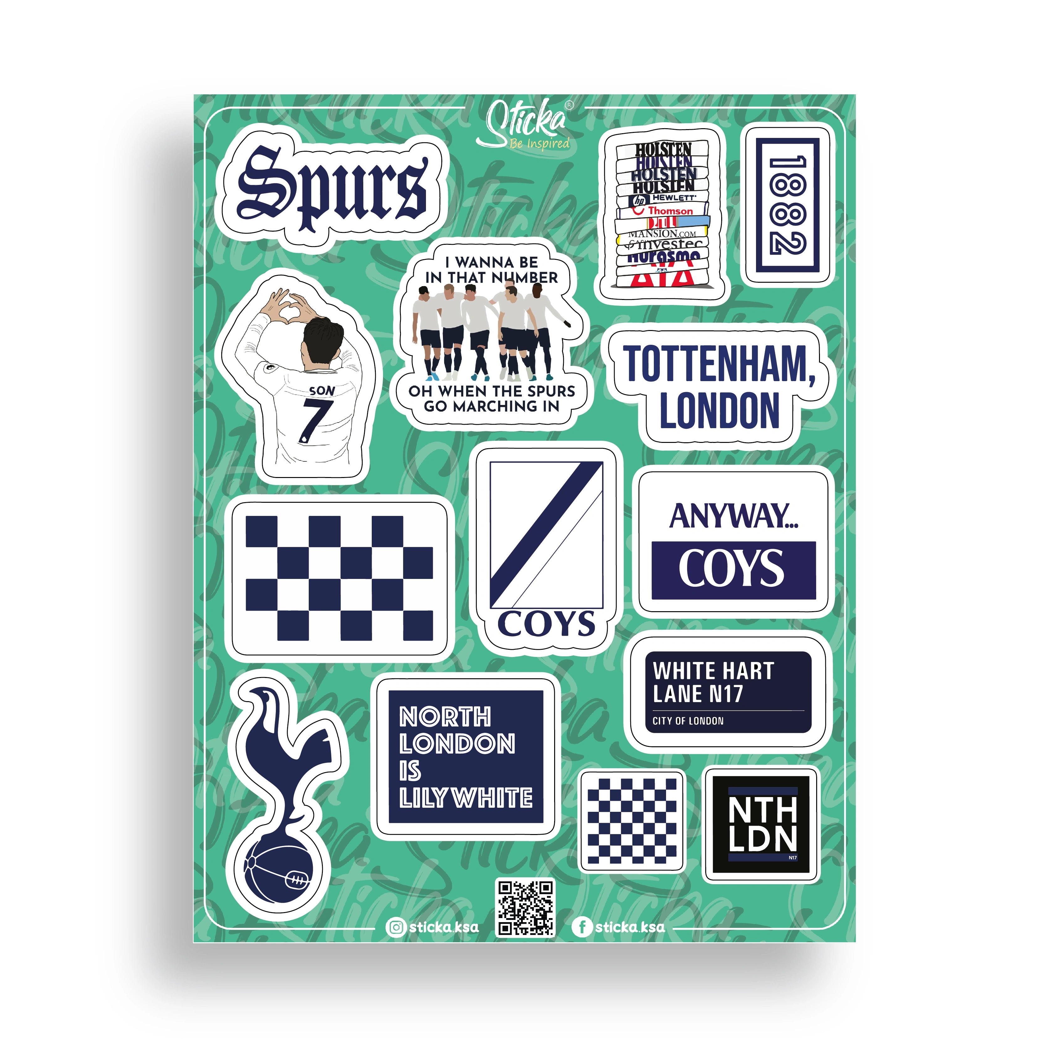 TOTENHAM HOTSPUR STICKER SHEET