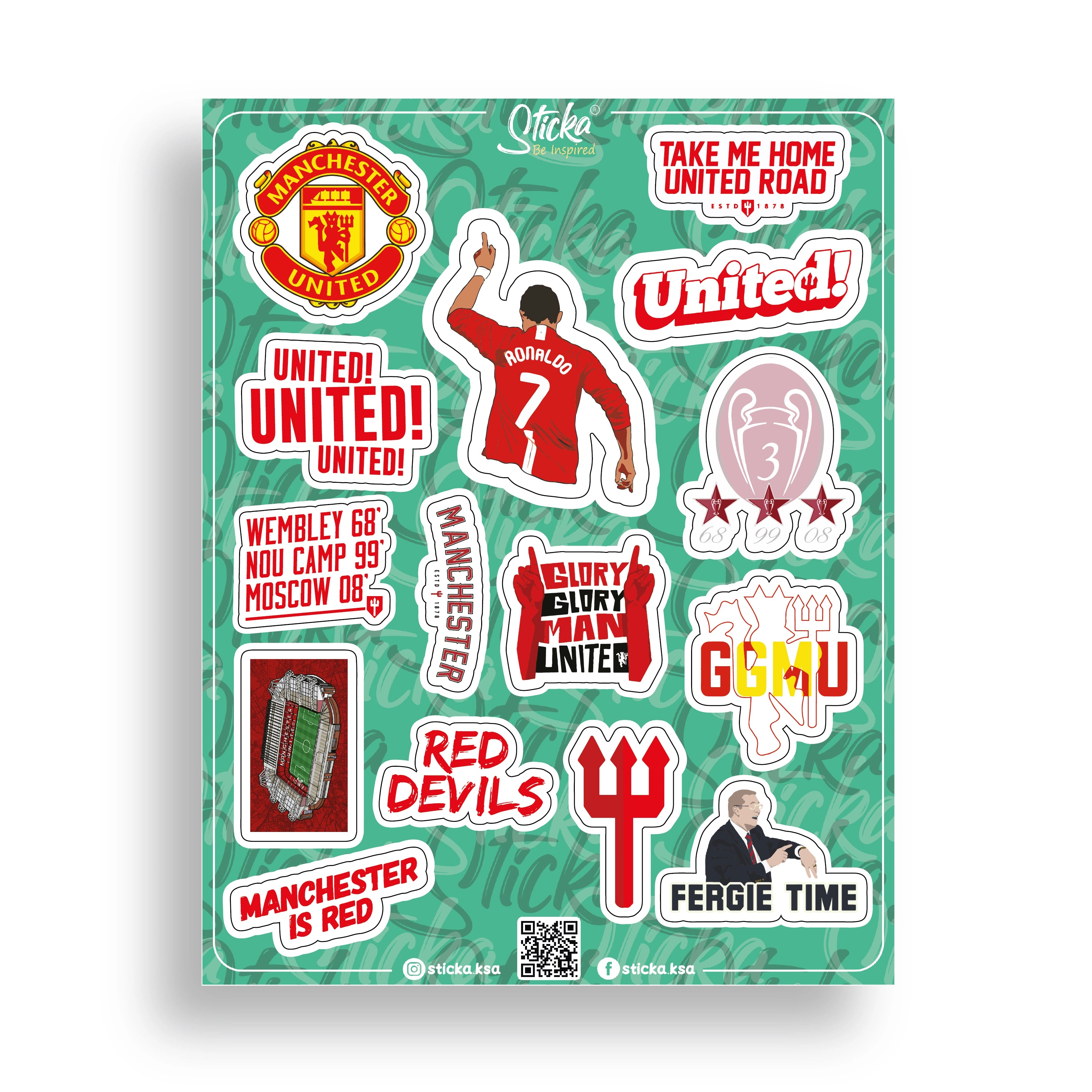 MANCHESTER UNITED STICKER SHEET