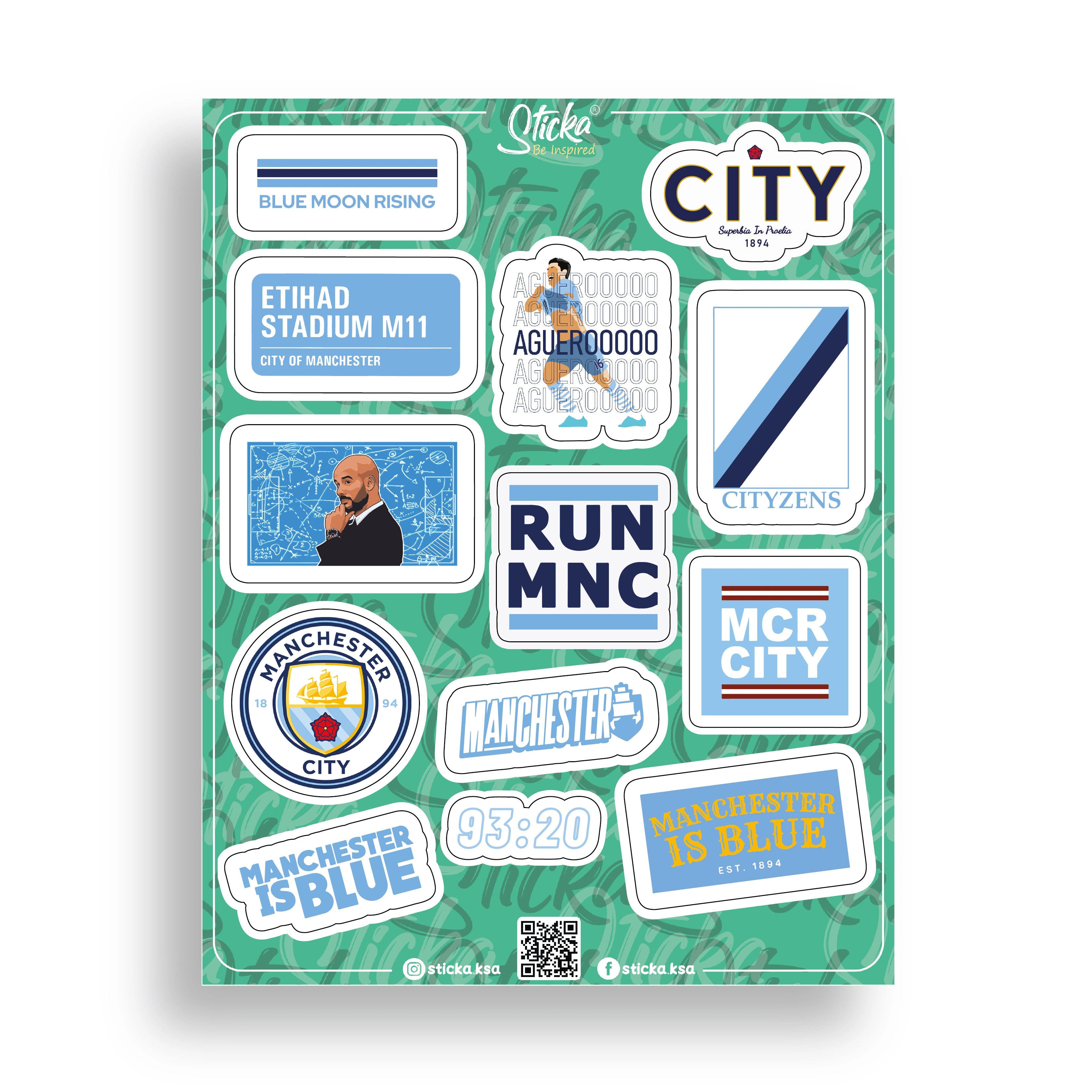 MANCHESTER CITY STICKER SHEET