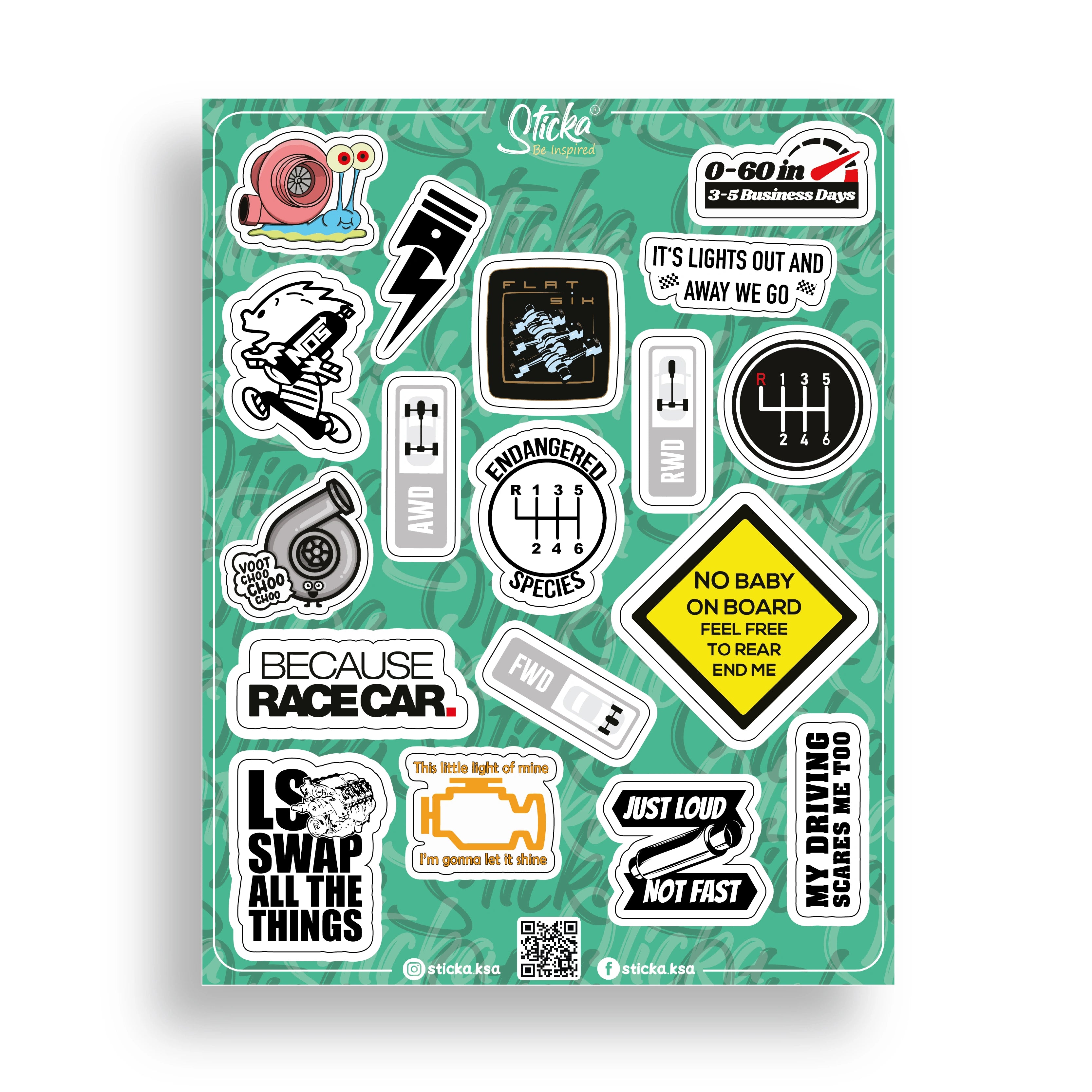 DRIVING STICKER SHEET