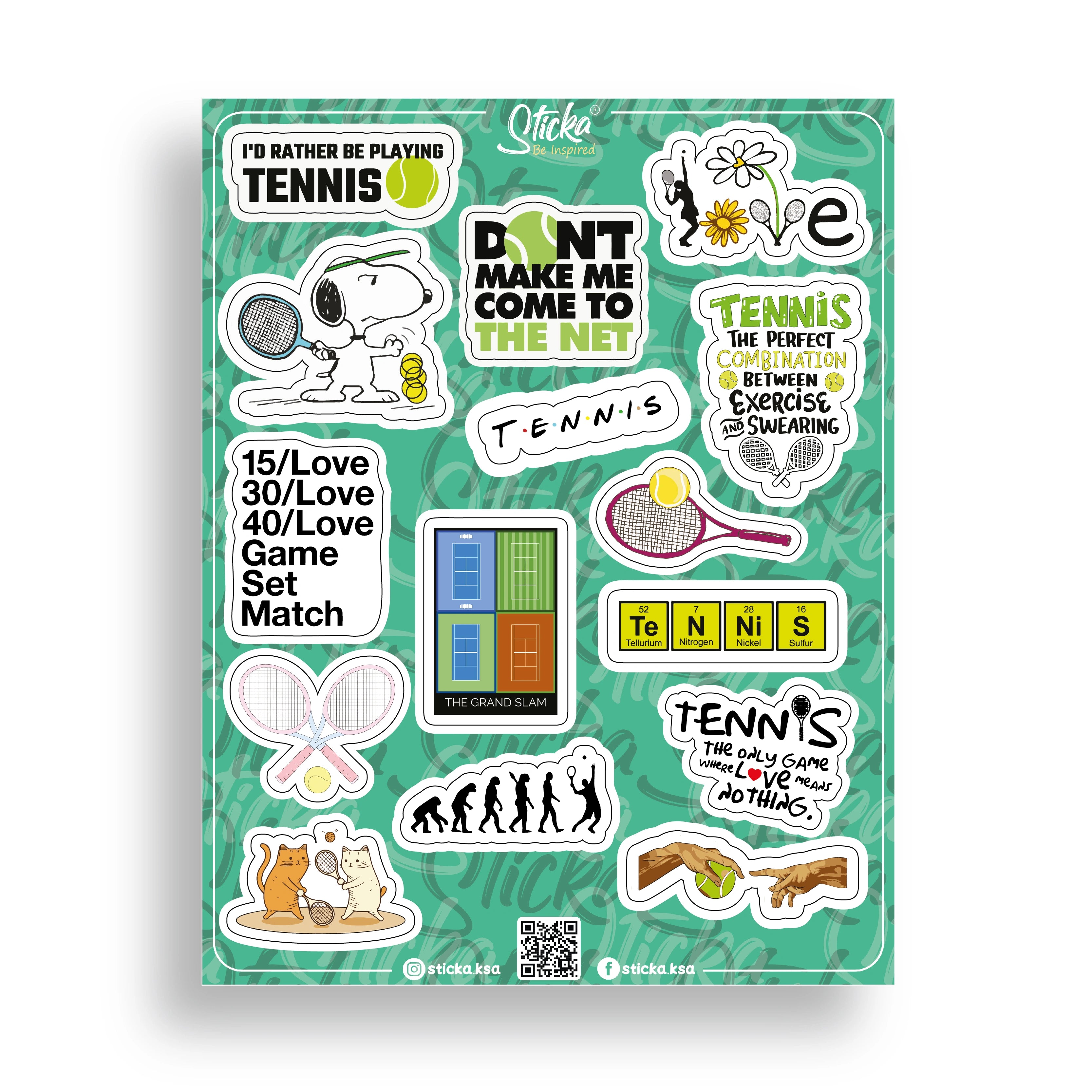 TENNIS LOVER STICKER SHEET