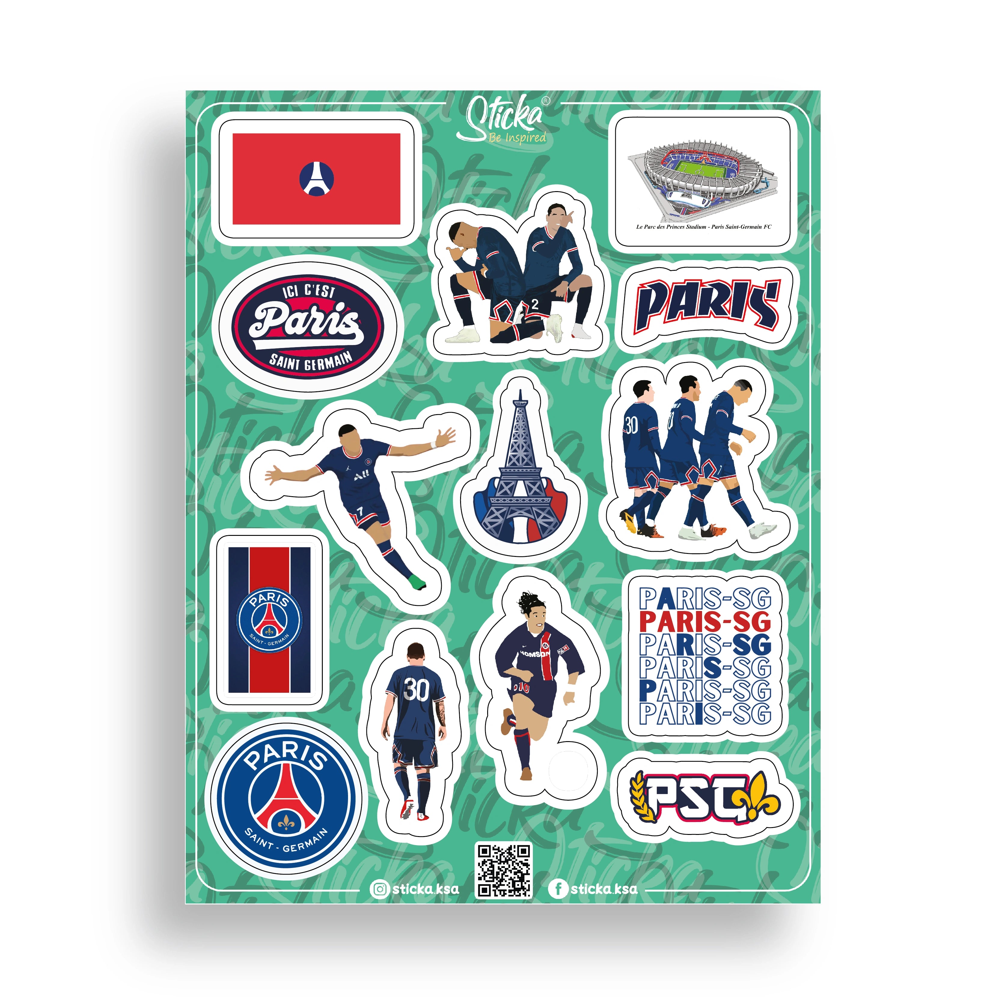 PARIS SAINT-GERMAIN STICKER SHEET