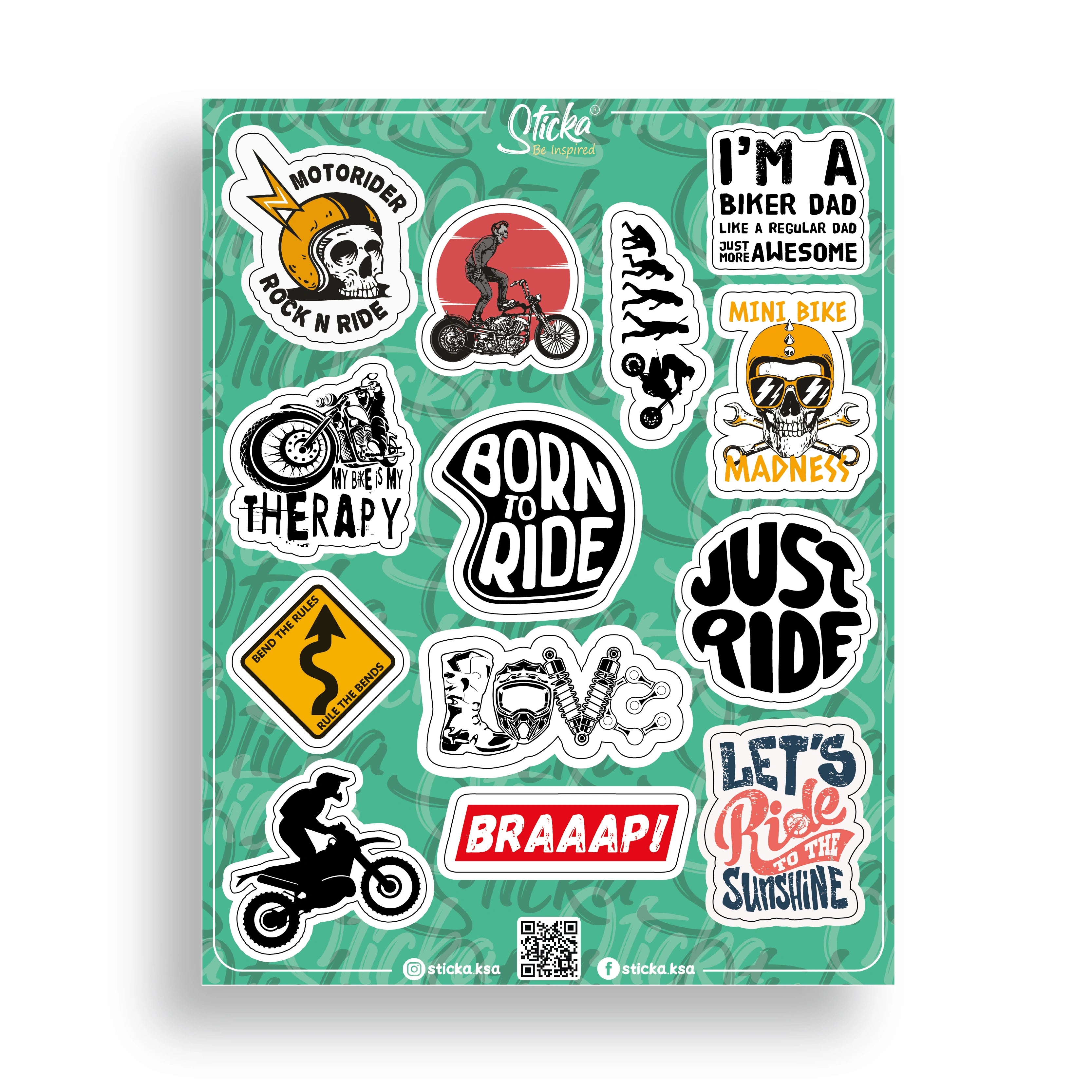 BIKER STICKER SHEET