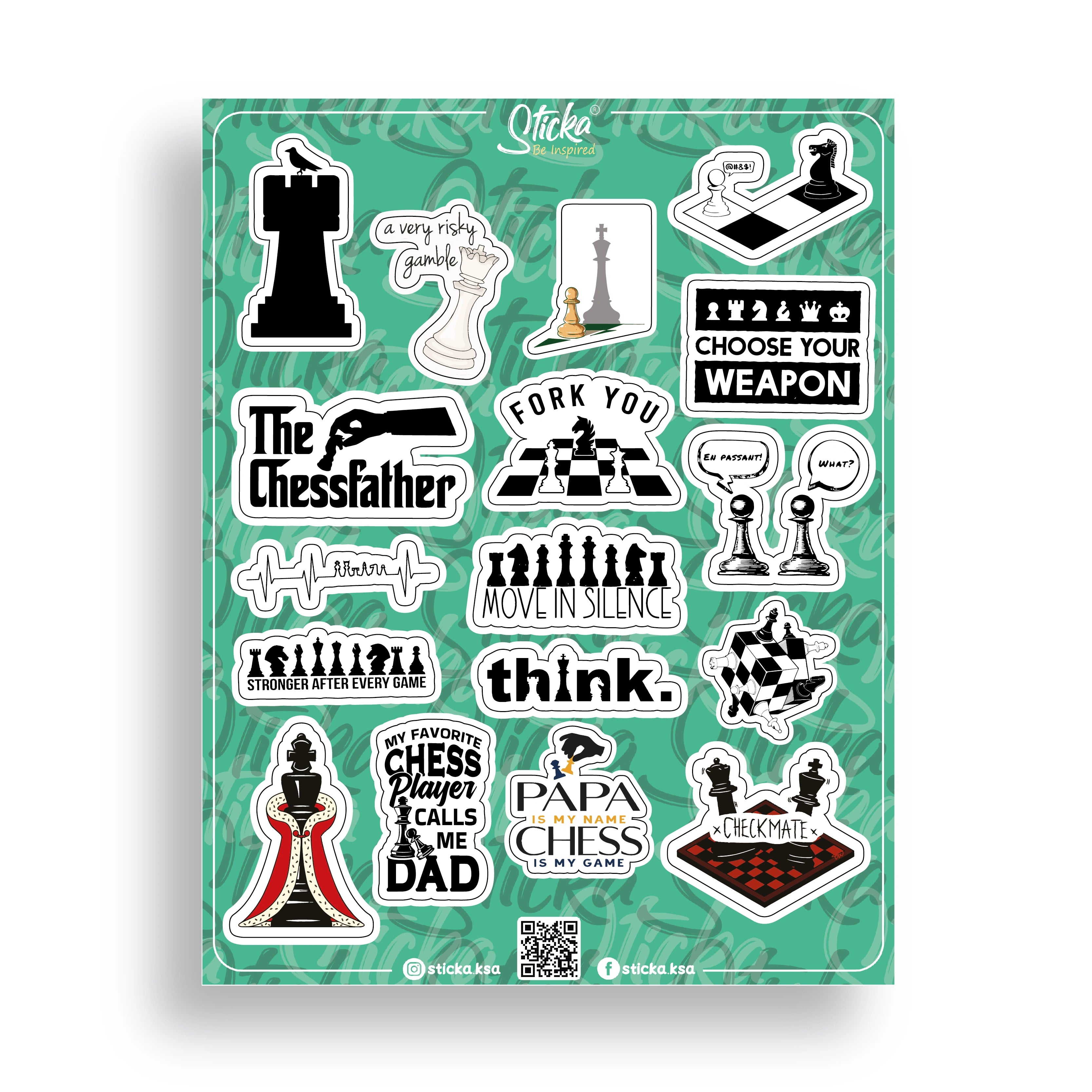 THE CHESSFATHER STICKER SHEET