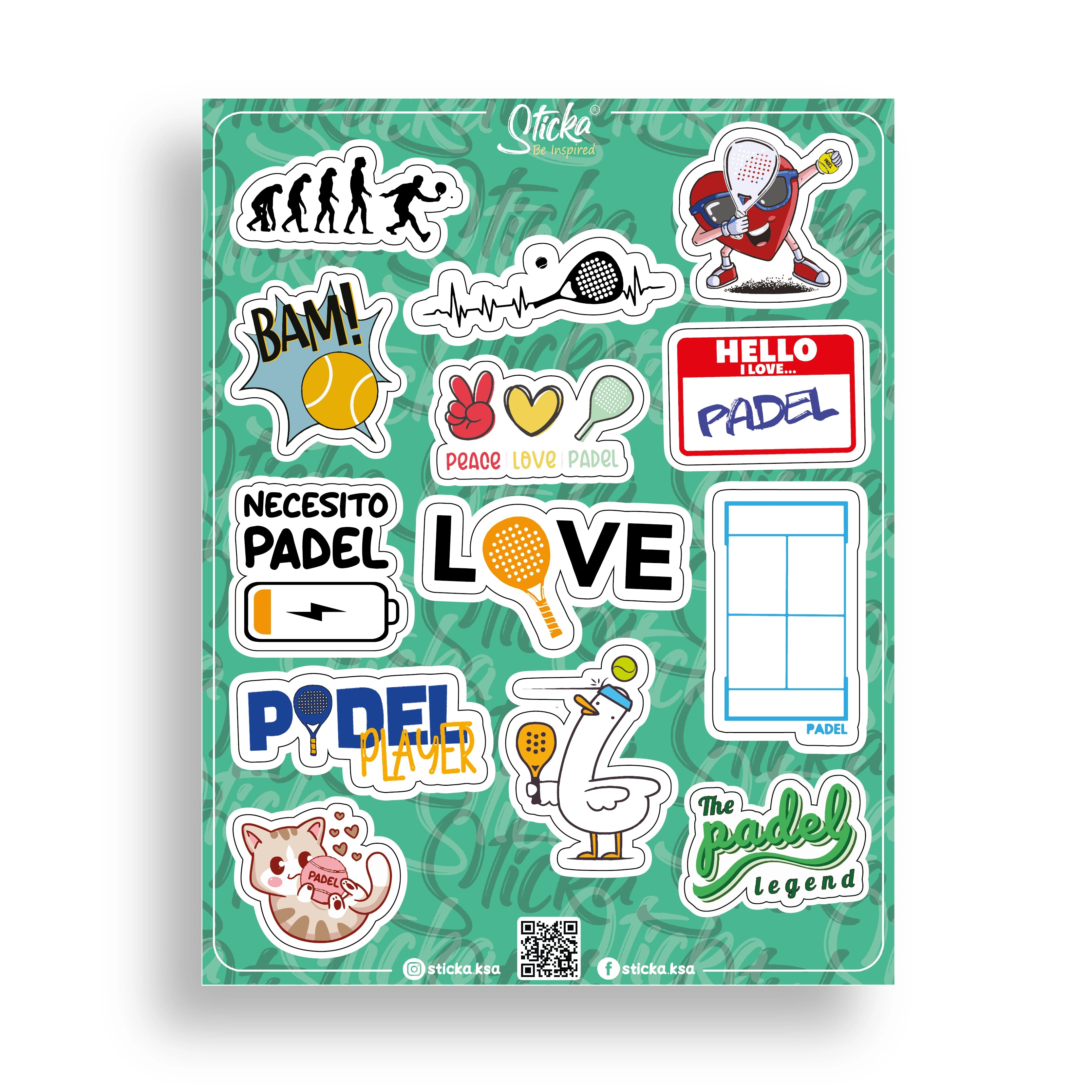 PADEL LOVER STICKER SHEET