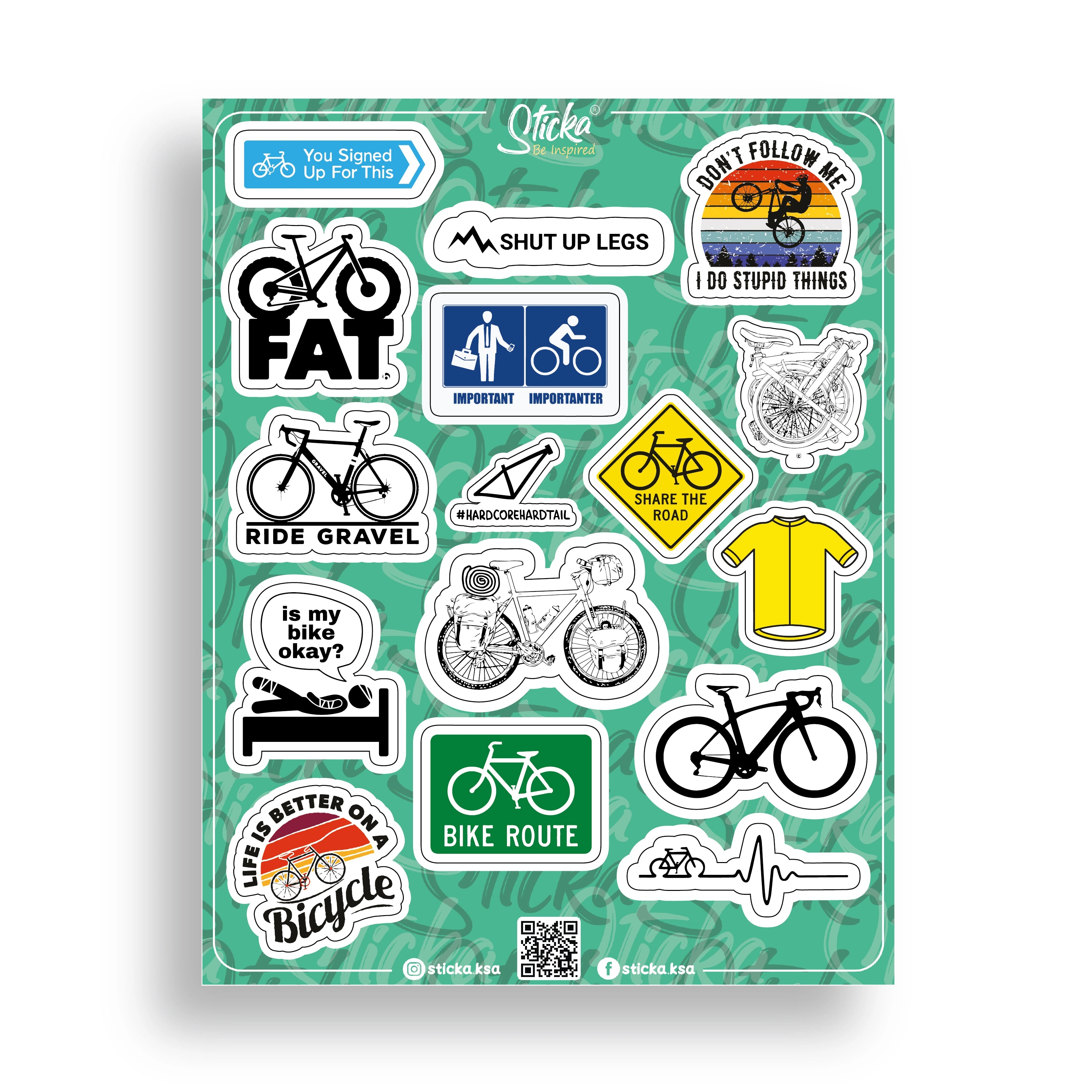 CYCLING LOVER STICKER SHEET