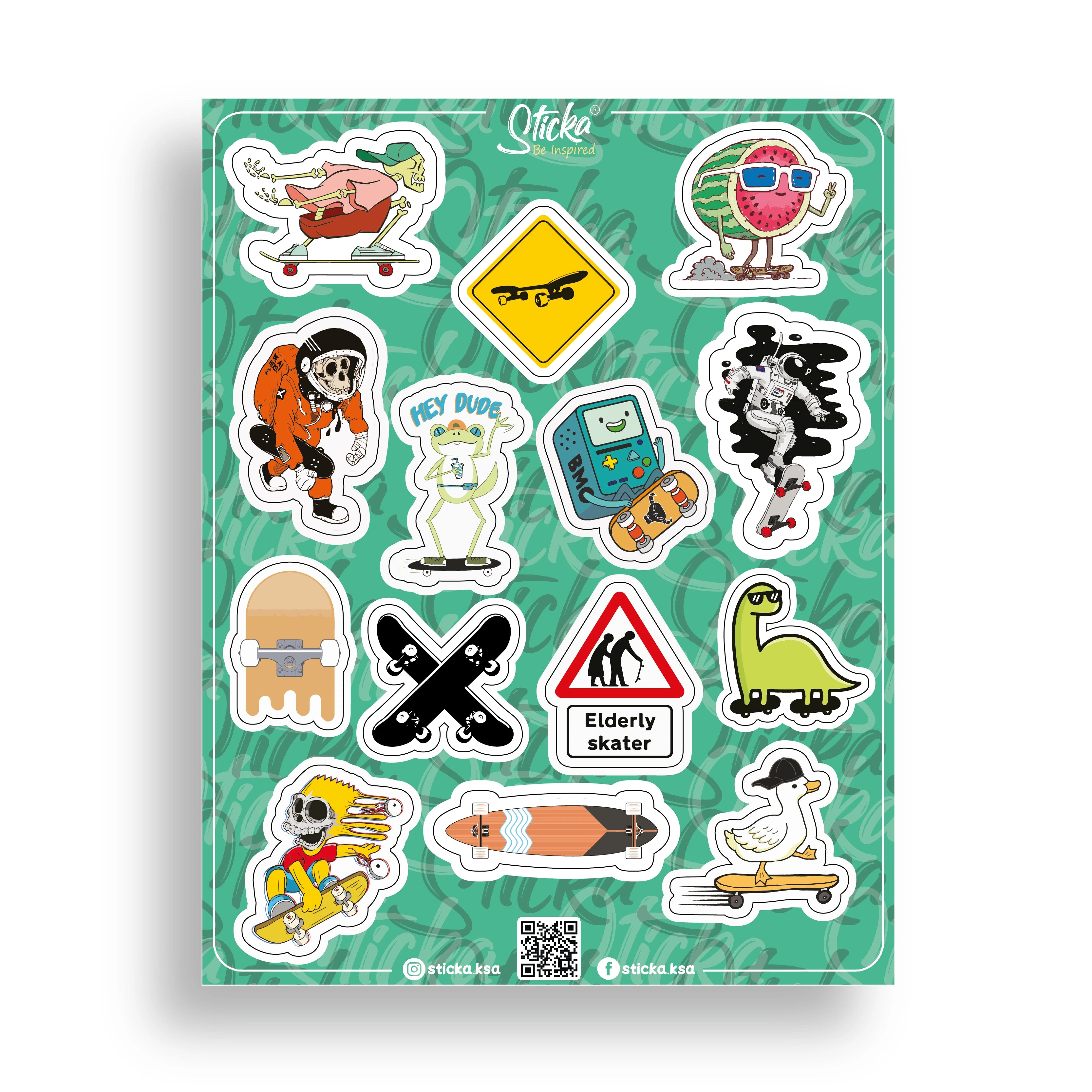 SKATERS STICKER SHEET