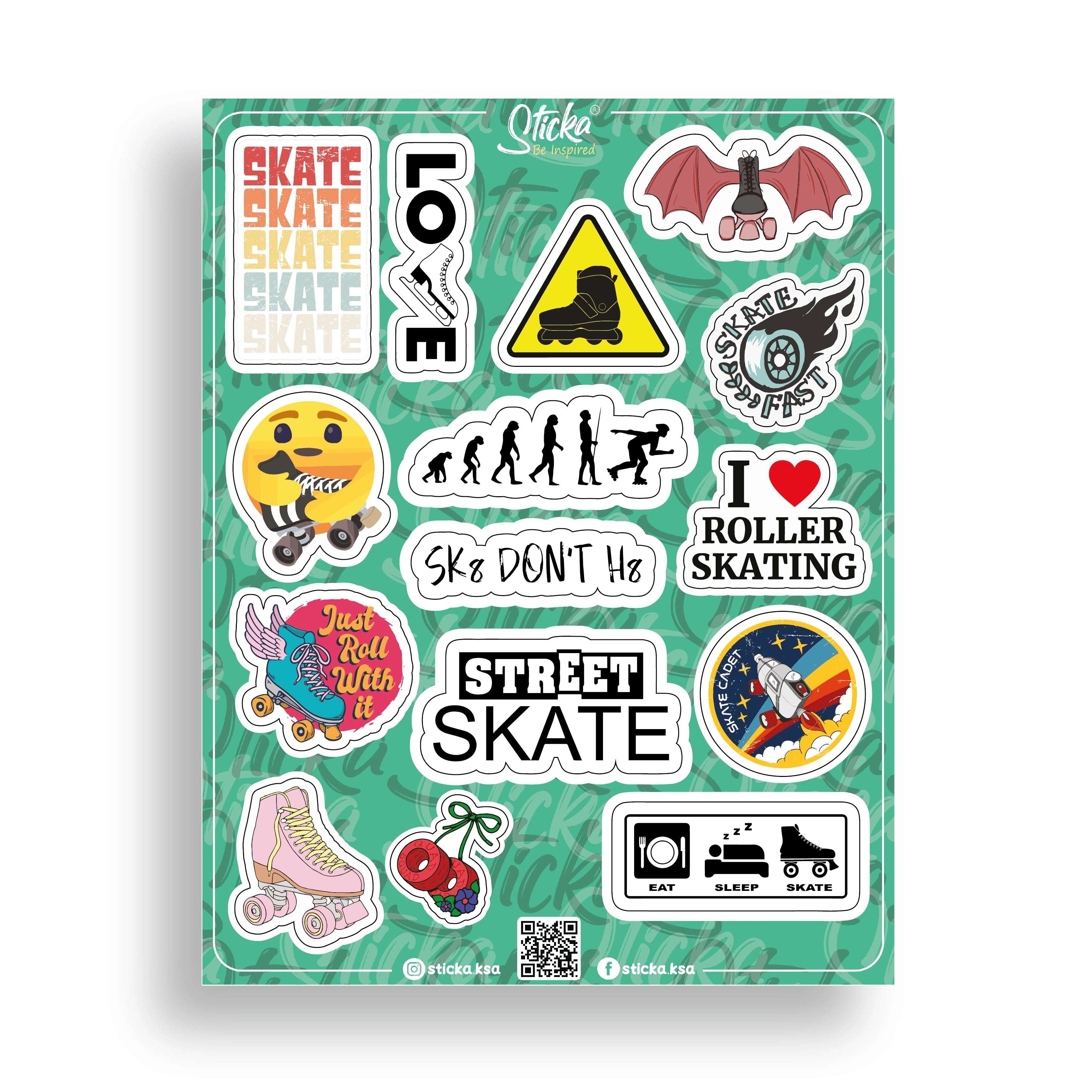 SKATING LOVER STICKER SHEET