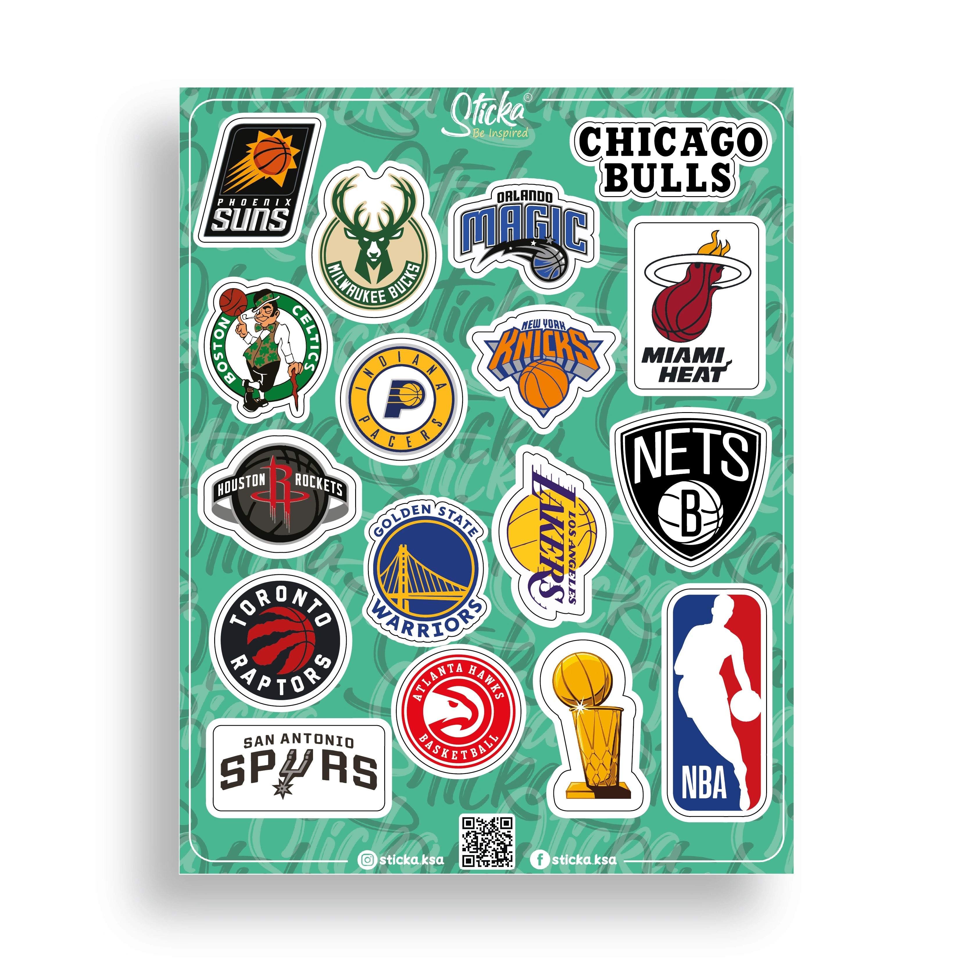 NBA LOGOS STICKER SHEET (2)