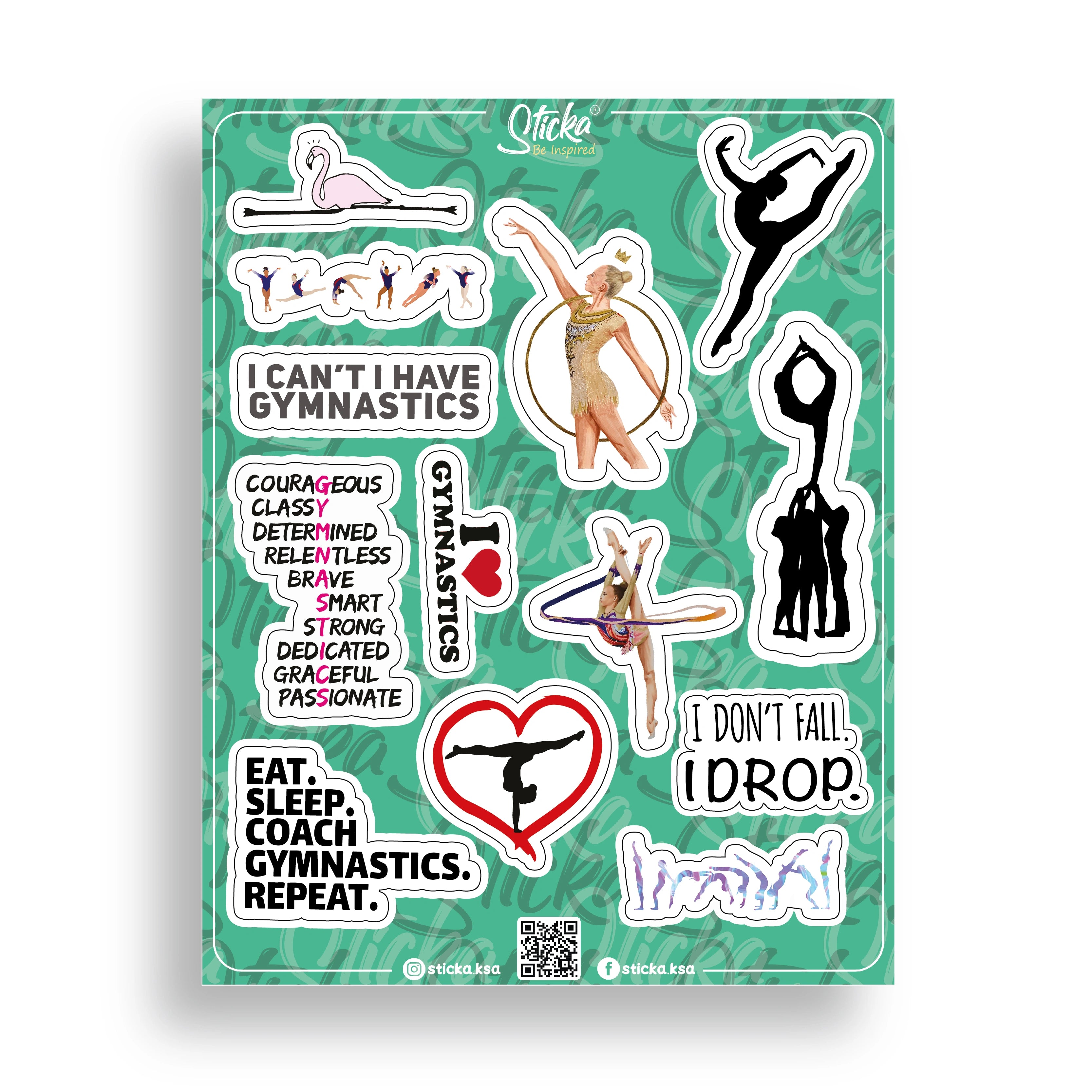 GYMNASTICS LOVER STICKER SHEET