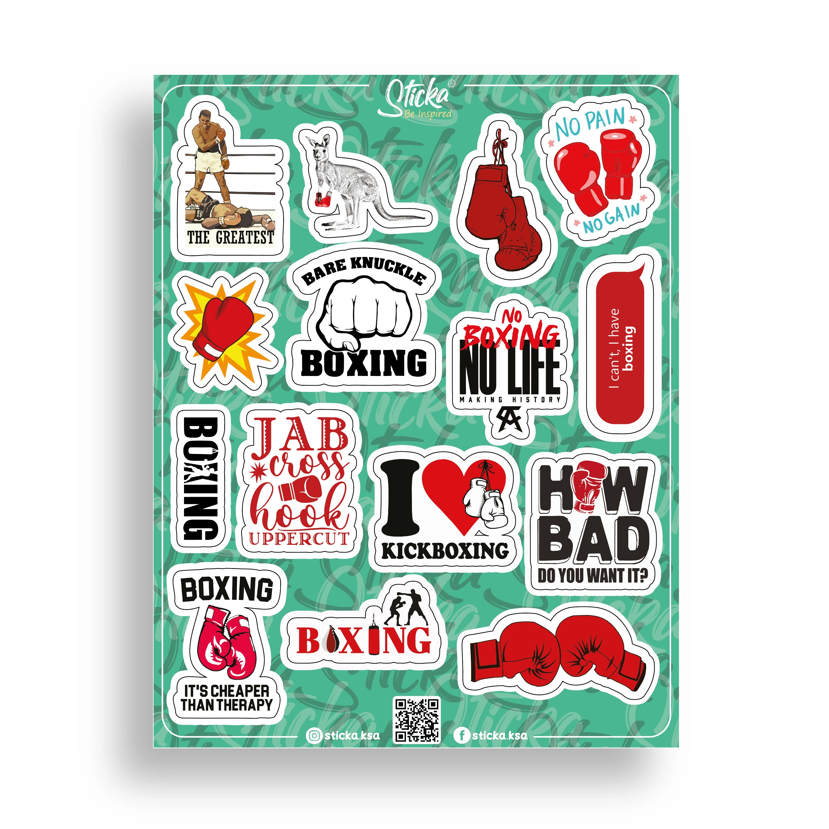 BOXING LOVER STICKER SHEET