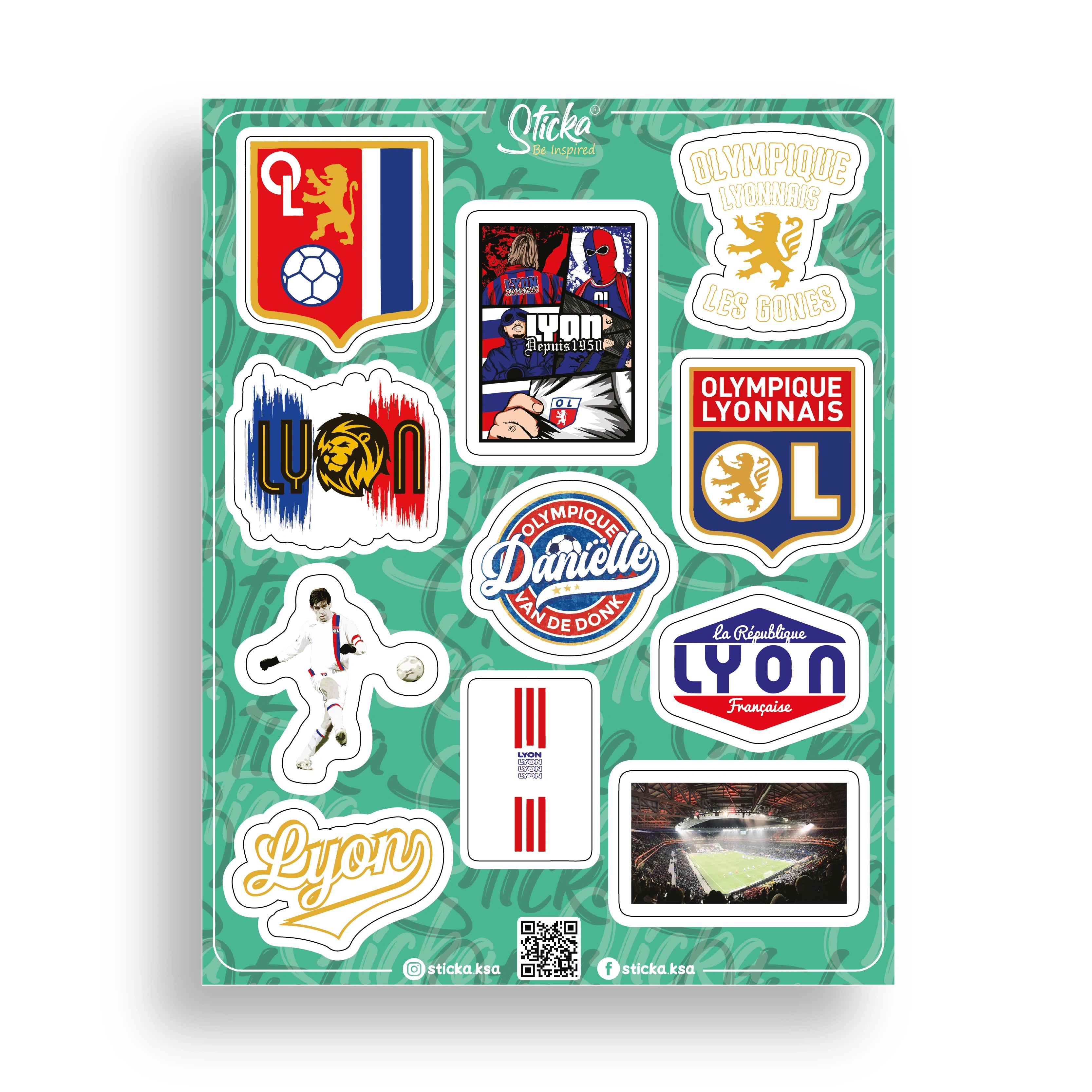 OLYMPIQUE DE LYON STICKER SHEET