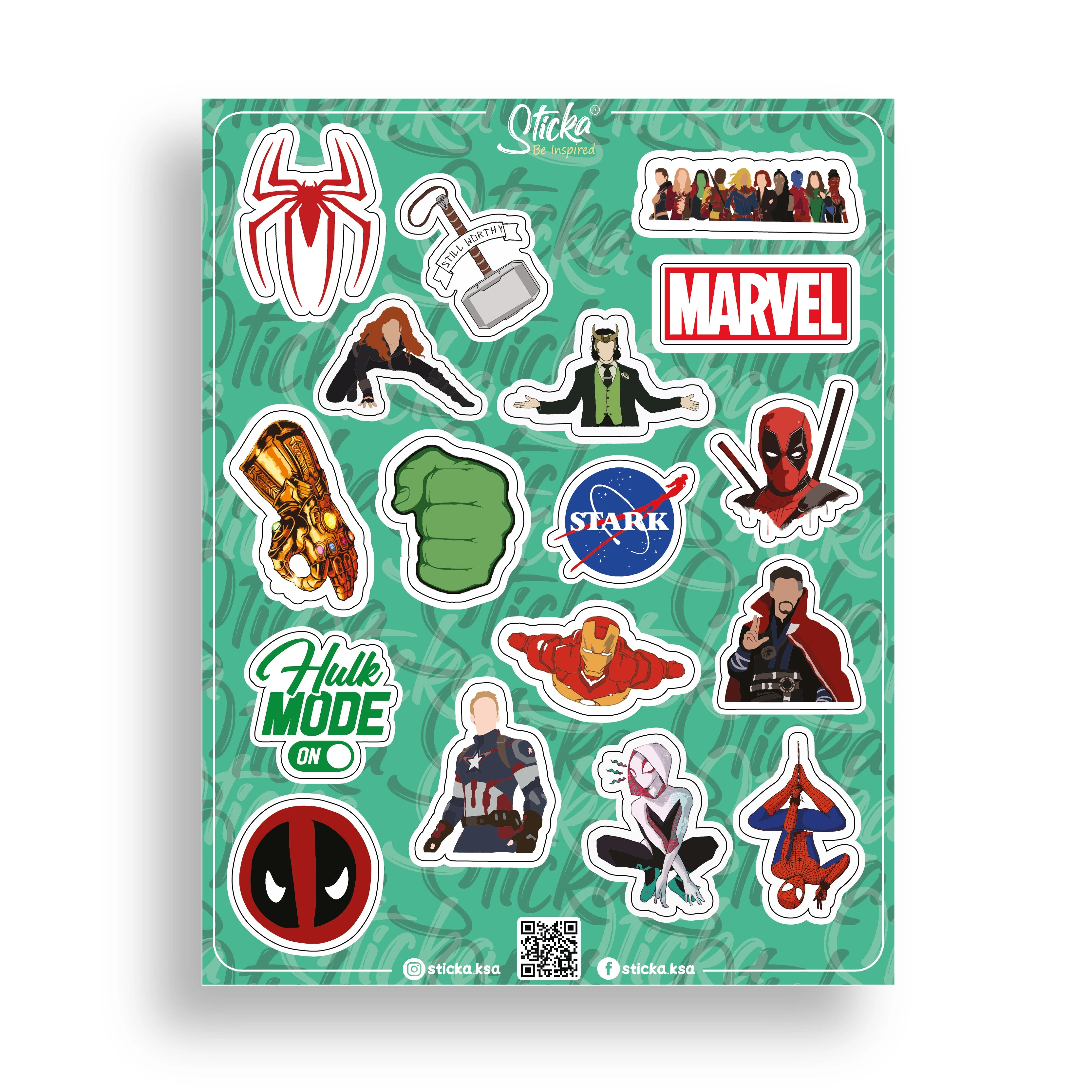 MARVEL STICKER SHEET