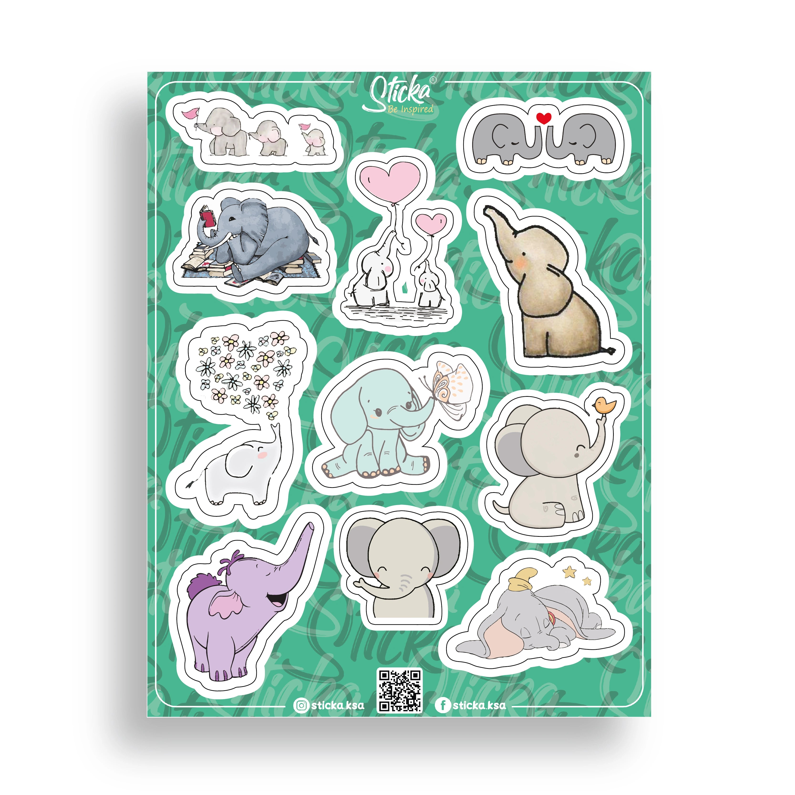 ELEPHANTS STICKER SHEET