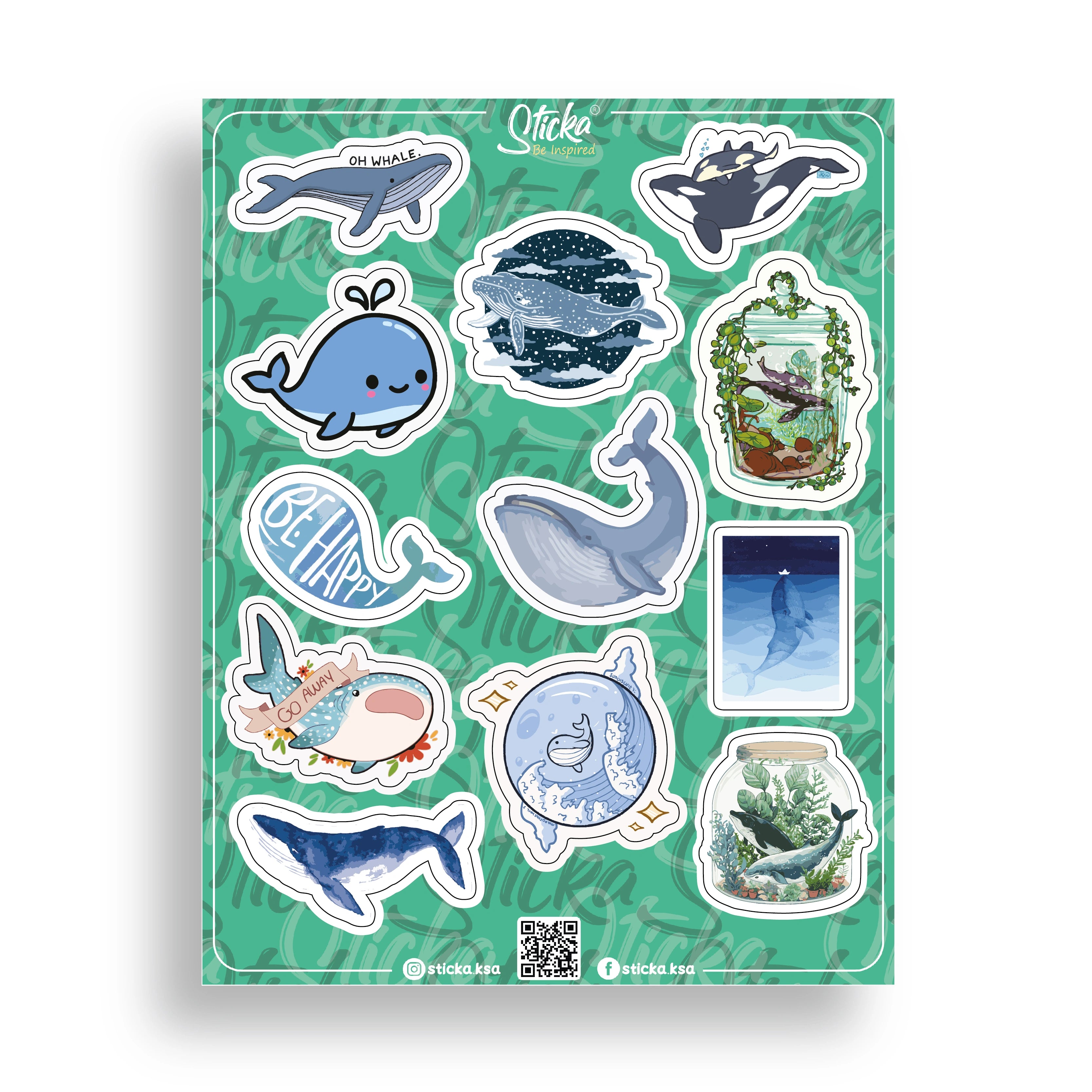 WHALES STICKER SHEET