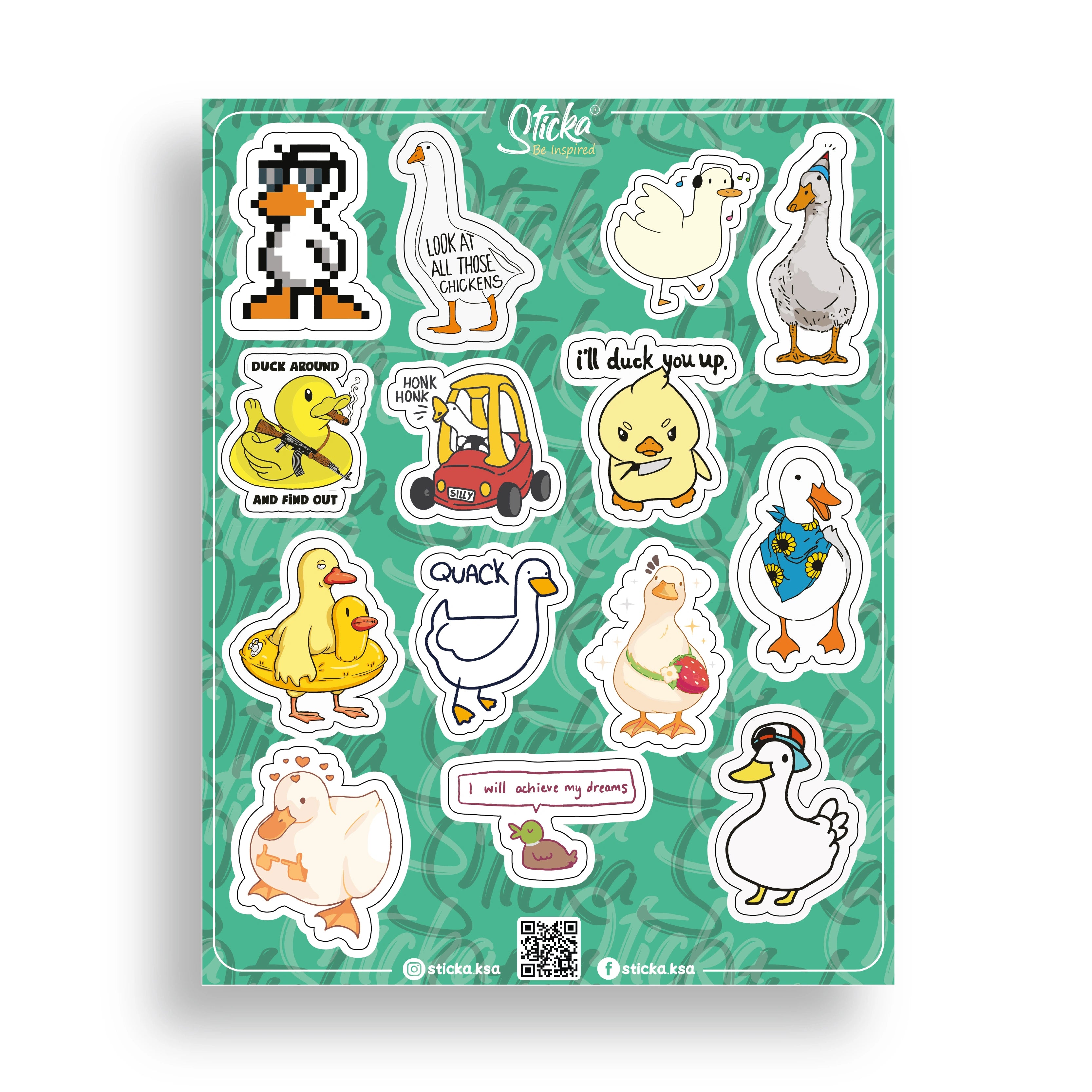 DUCKS STICKER SHEET