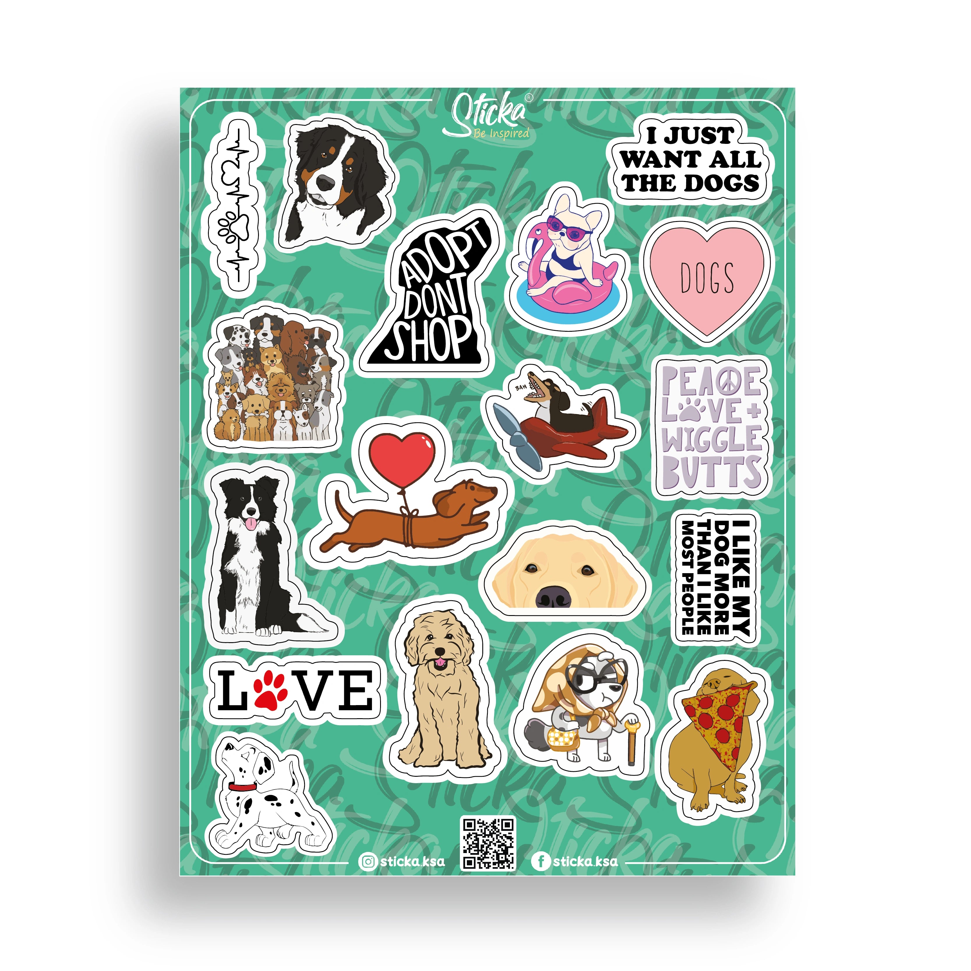 DOGS STICKER SHEET