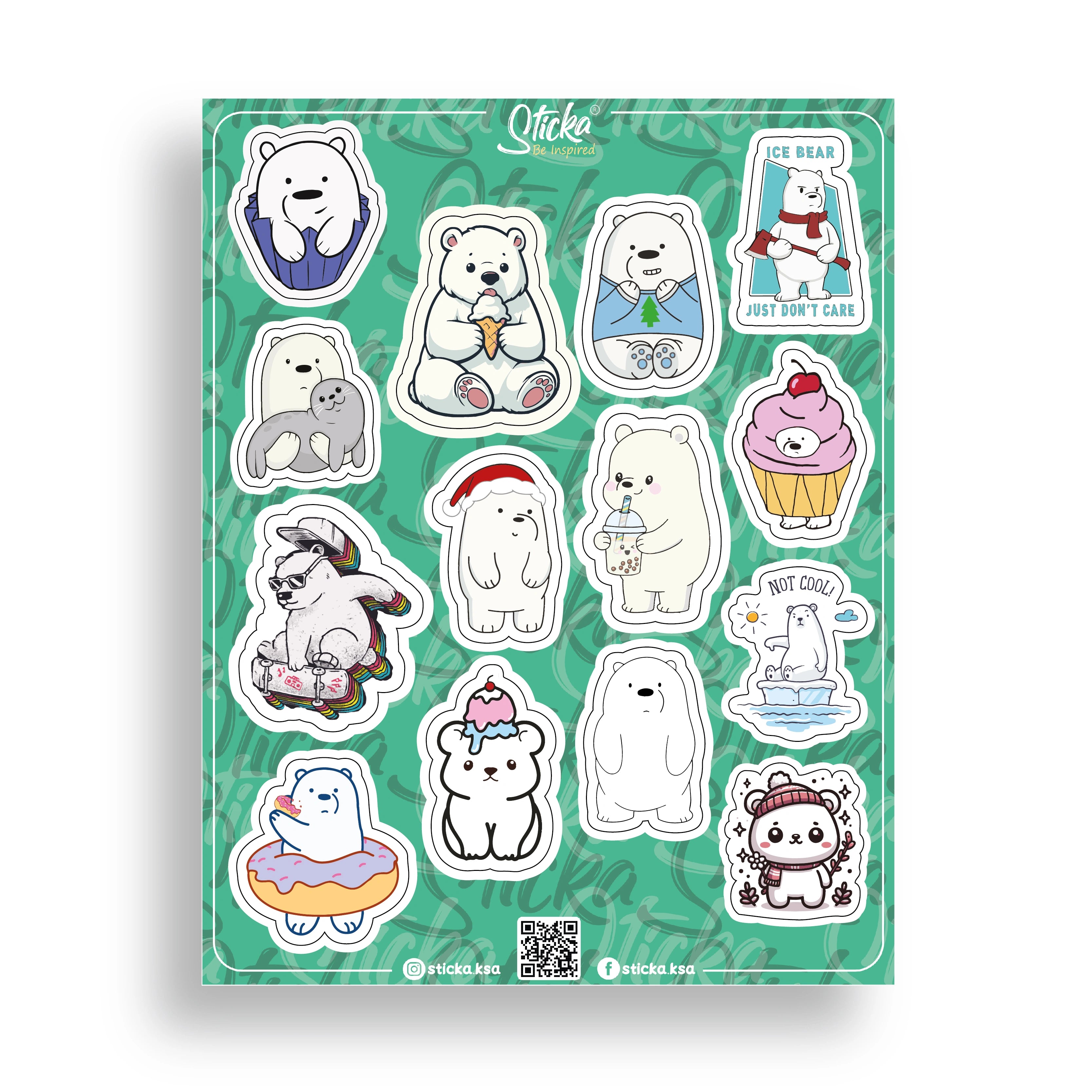 POLAR BEARS STICKER SHEET