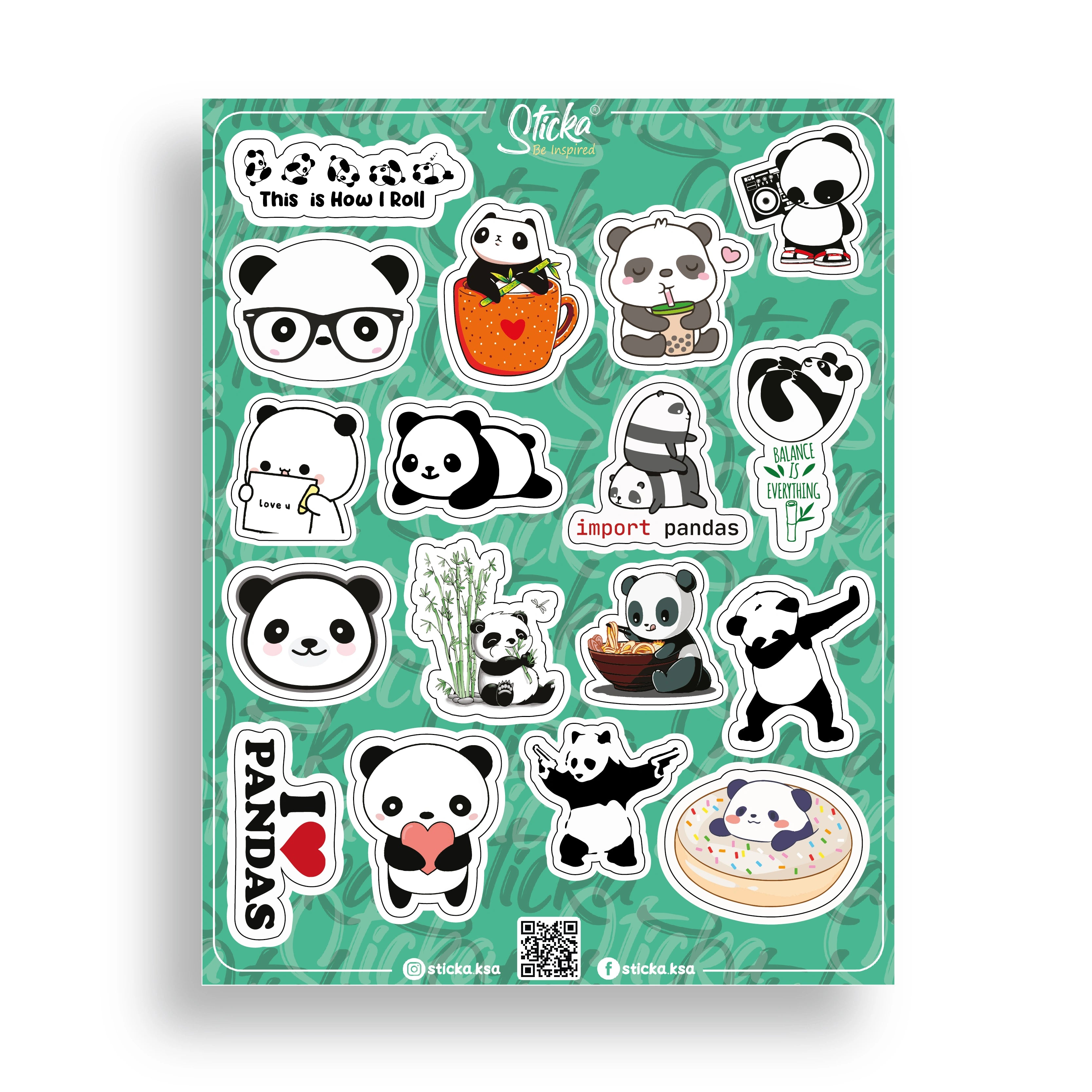 PANDAS STICKER SHEET