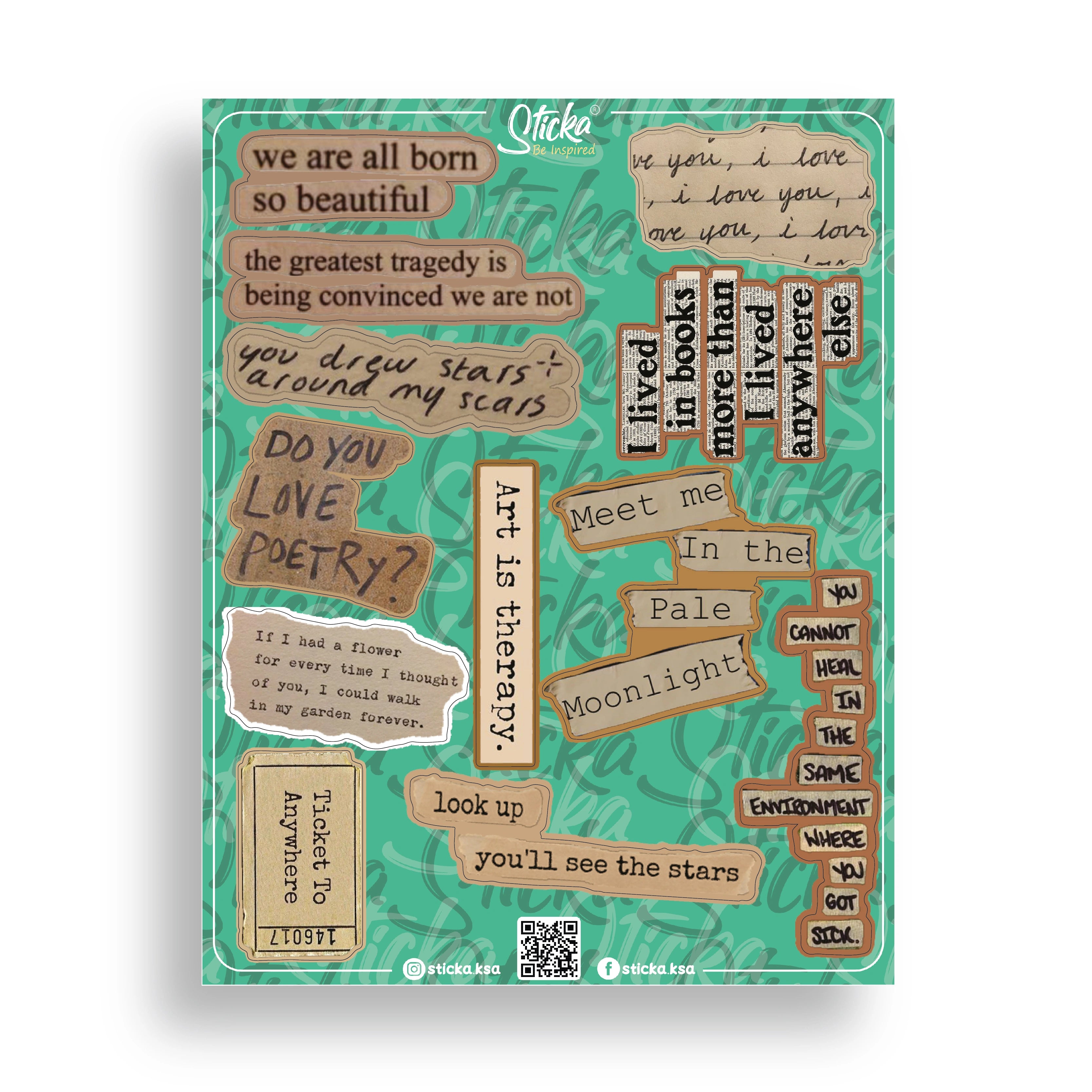 ART IS THERAPY STICKER SHEET (JOURNAL-4)